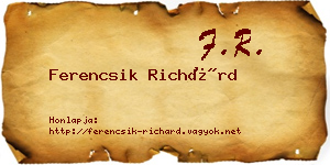 Ferencsik Richárd névjegykártya