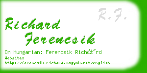 richard ferencsik business card